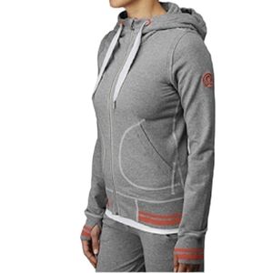 Lululemon Athletica Women's Flashback Zip Up Sweater Gray Pink Stripe Size 10